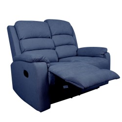 Recliner sofa MANUEL 2-seater, dark blue