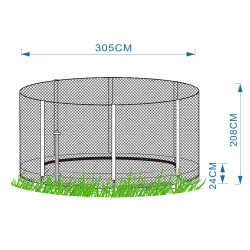 In-ground trampoline with enclosure 305cm