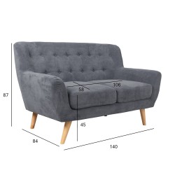 Sofa RIHANNA 2-seater, grey