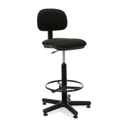Высокий рабочий стул SENIOR 44x39,5-42xH87-118,5cм, сиденье и спинка  ткань, цвет  чёрный