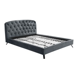 Bed AURORA with mattress HARMONY TOP 160x200cm, grey velvet