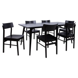 Обеденный набор ODENSE с 6 стульями (18125) черный