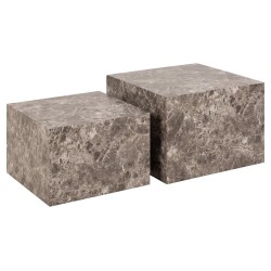 Coffee tables 2pcs DICE 58x58xH40cm, 50x50xH33cm, light brown