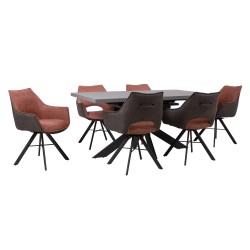 Dining set EDDY table and 6 chairs 24502