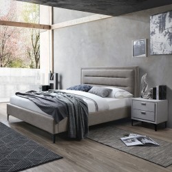 Bed CELINE 160x200cm, with mattress HARMONY TOP, greyish beige