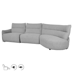Corner sofa CANNES RC electric recliner, grey