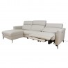 Corner sofa MILDRED LC recliner, light grey
