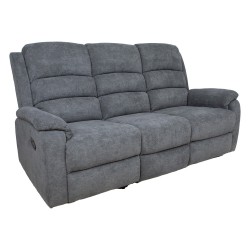 Recliner sofa MANUEL 3-seater, grey
