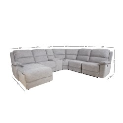 Corner sofa PARADISE RC light grey