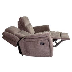 Sofa NORMAN 2-seater recliner, brownish grey