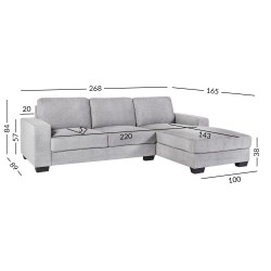 Corner sofa KENDRA RC light grey