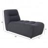 Модульный диван FREDDY 1-местная длинная часть 71x158xH90см, темно-серый