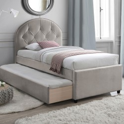 Bed LARA with mattress HARMONY DUO SEASON 90x200cm, champagne