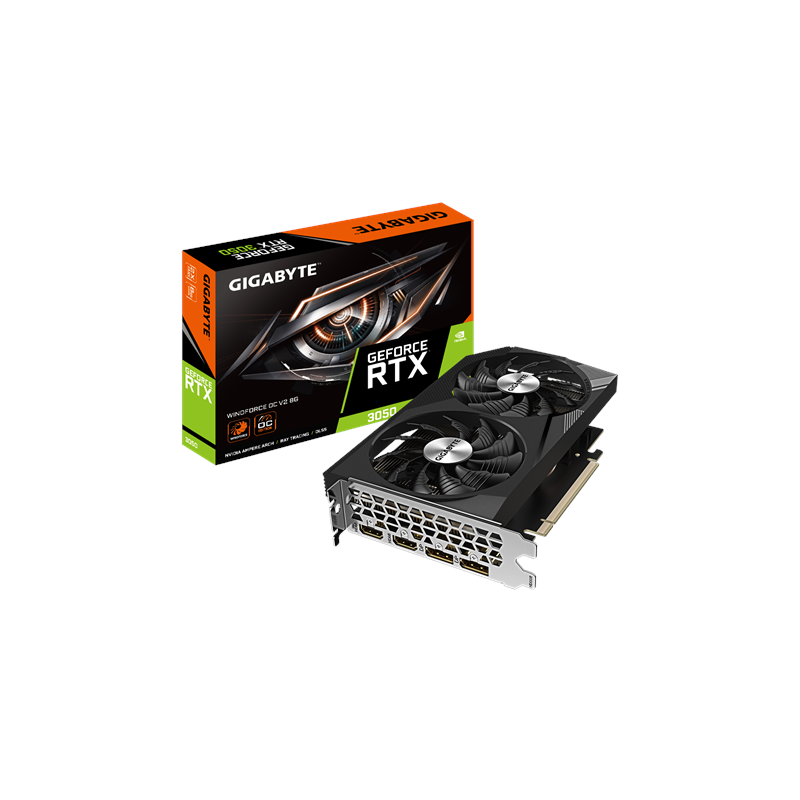 Gigabyte GV-N3050WF2OCV2-8GD NVIDIA 8 GB GeForce RTX 3050 GDDR6 HDMI ports quantity 2 PCI-E 4.0 Memory