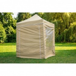 Pop Up Folding tent 2x2 m, with walls, Beige, H series, steel (canopy, pavilion, awning)