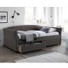 Bed GENESIS with mattress HARMONY DELUX (85265) 90x200cm, 2-drawers, frame is covered with fabric, color  grey