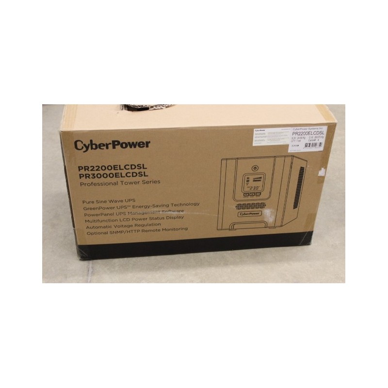 SALE OUT. CyberPower Smart App UPS Systems PR2200ELCDSL 2200 VA 1980 W DAMAGED PACKAGING