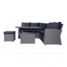 Garden furniture set SAMUEL table, corner sofa and ottoman