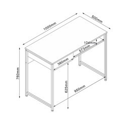 Desk DIMITRA 100x50xH76cm, grey