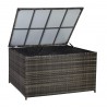 Cushion box WICKER 140x80x65cm, steel frame with plastic wicker, color  dark brown