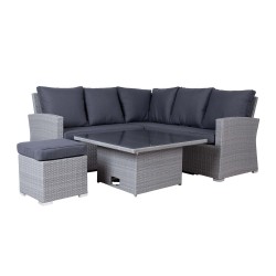 Garden furniture set SAMUEL table, corner sofa and ottoman