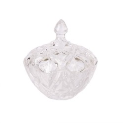 Glass bowl with lid LOFT S, D12xH13.5cm, clear glass