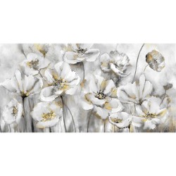 Масляная картина 50x100см, белые цветы
