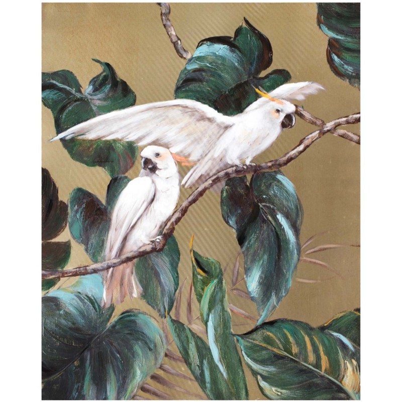Oil painting SILVER 80x100cm, parrot
