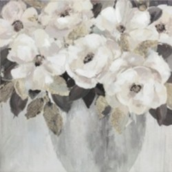 Oil painting 80x80cm, white flowers
