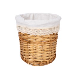 Basket MAX D33xH32cm, light brown with lace
