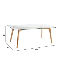 Придиванный столик HELENA 120x60xH45см, стекло