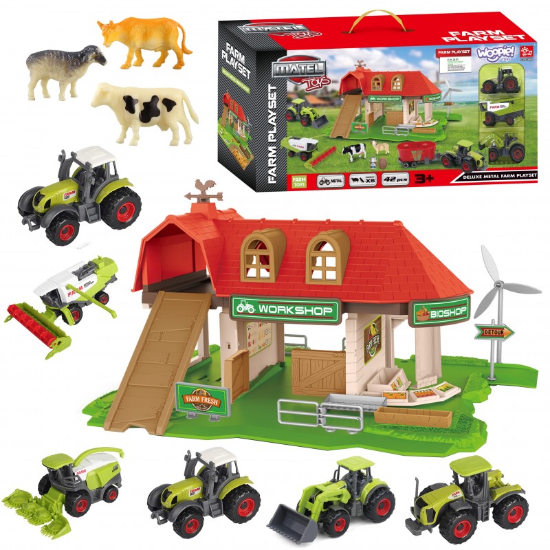 WOOPIE Set Farm Farm Tractors + Figures 42 el.