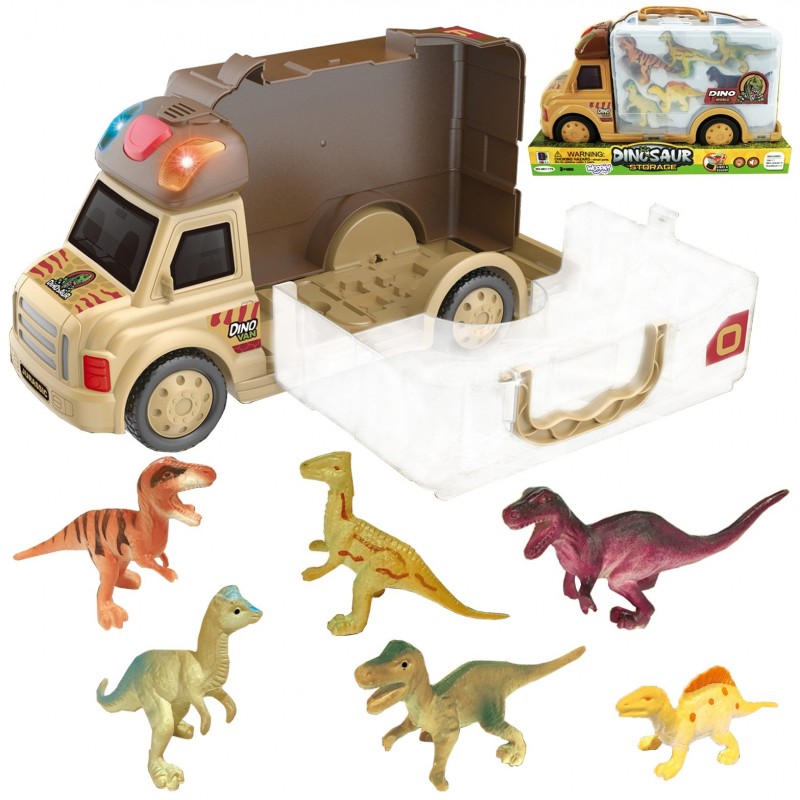 WOOPIE komplekt Auto 2in1 Kohver + Dinosaurused Figuurid 6 tk.