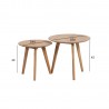 Side tables HELENA 2pcs set D40xH40cm, D50xH45cm, oak