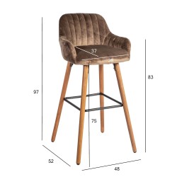 Барный стул ARIEL 48x52xH97см, коричневый