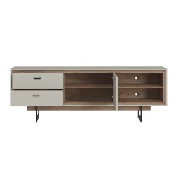 TV-table RIVERO 189x40xH65cm, oak grey