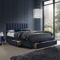 Bed GRACE 160x200cm, with mattress, HARMONY DELUX, blue