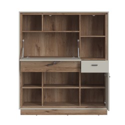 Bookcase RIVERO 124x40xH143cm, with desk