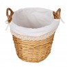 Laundry basket MAX D40xH56cm, light brown with lace