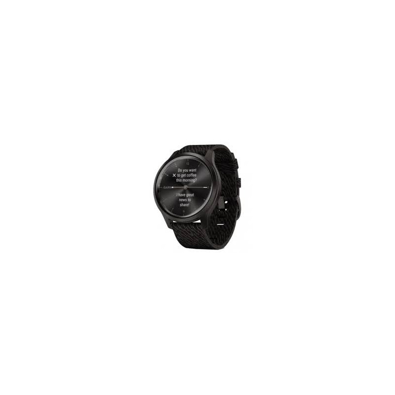 Garmin vivomove® Style Black Pepper Nylon with Slate Hardware 