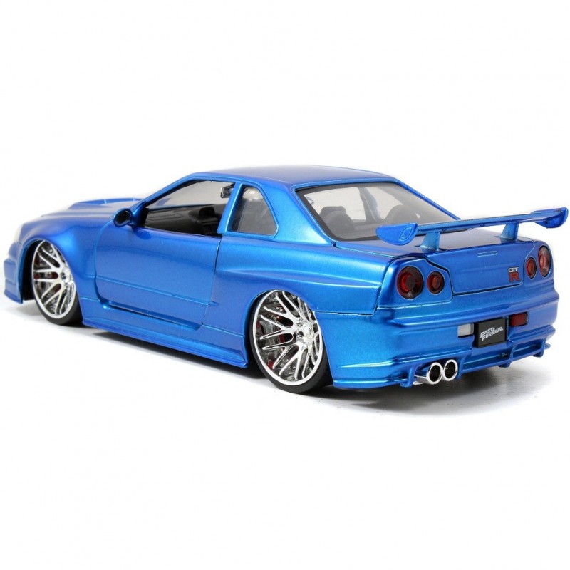 Jada Brian'S Nissan Skyline Gt-R (R35) Fast & Furious Model Samochodu,  Srebrny/Niebieski, Skala ‎1:24 : : Arts & Crafts