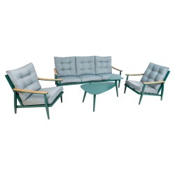 Garden furniture set CAVINE table, sofa and 2 chairs, green