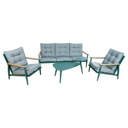 Garden furniture set CAVINE table, sofa and 2 chairs, green