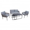 Garden furniture set LEVINE 2 tables, sofa and 2 chairs, grey