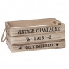Wooden box VINTAGE-1, 35x25xH15cm, brown, rope handles
