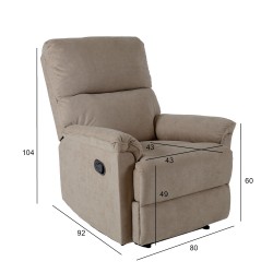 Recliner armchair GUSTAV, dark beige