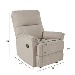 Recliner armchair GUSTAV, taupe