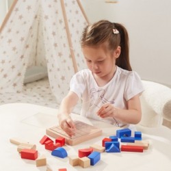 Viga Wooden Game Building Blocks 3D Montessori