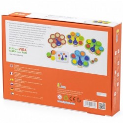 VIGA Wooden Game Match Colors Peacock Tail Montessori + Cards