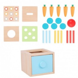 Tooky Toy Wooden Cube Educational Drawer 4in1